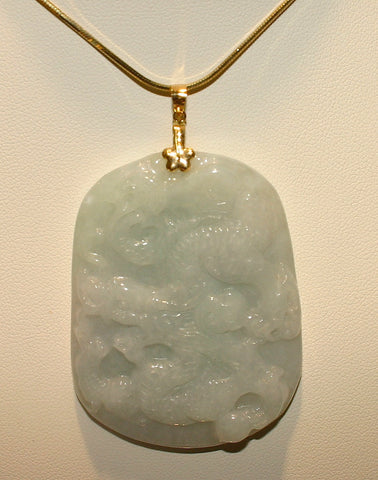 carved jade dragon pendant
