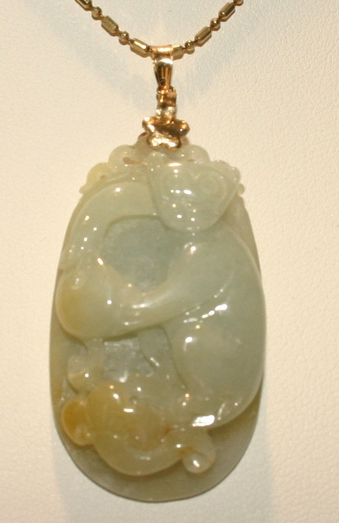 jade monkey pendant