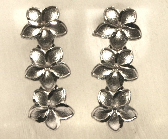 Hawaiian plumeria drop earrings